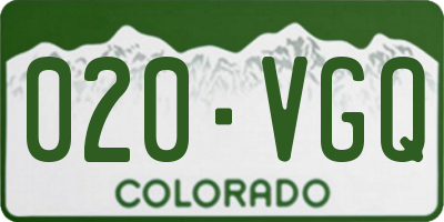 CO license plate 020VGQ