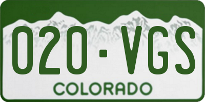 CO license plate 020VGS