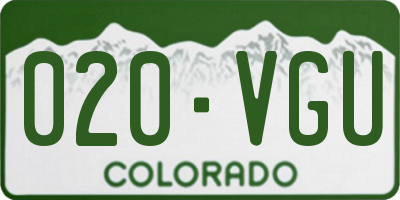 CO license plate 020VGU
