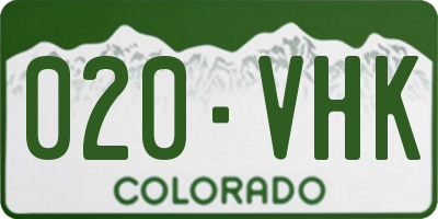 CO license plate 020VHK