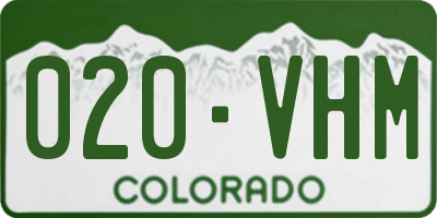 CO license plate 020VHM