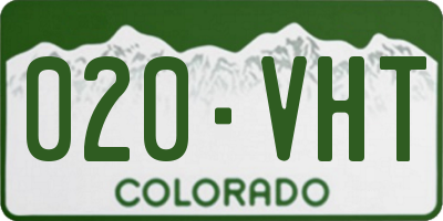 CO license plate 020VHT