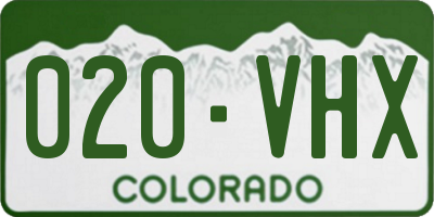 CO license plate 020VHX