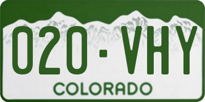 CO license plate 020VHY