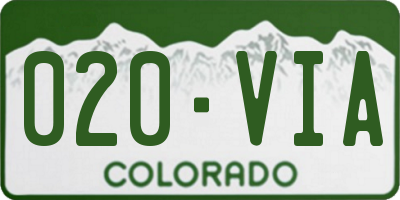 CO license plate 020VIA