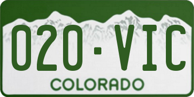 CO license plate 020VIC