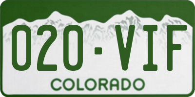 CO license plate 020VIF