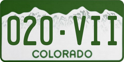 CO license plate 020VII