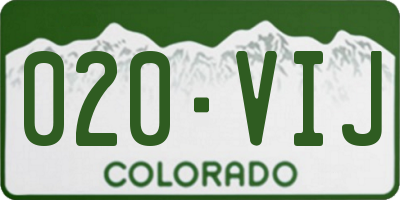 CO license plate 020VIJ