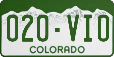 CO license plate 020VIO