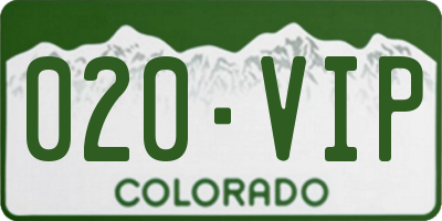 CO license plate 020VIP