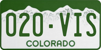 CO license plate 020VIS