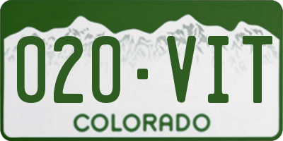 CO license plate 020VIT