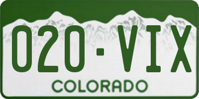 CO license plate 020VIX