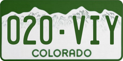 CO license plate 020VIY