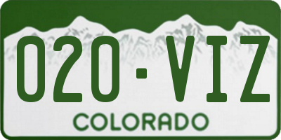 CO license plate 020VIZ