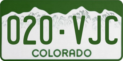 CO license plate 020VJC