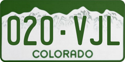 CO license plate 020VJL