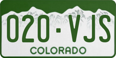 CO license plate 020VJS