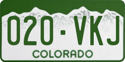 CO license plate 020VKJ