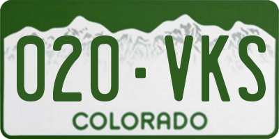 CO license plate 020VKS