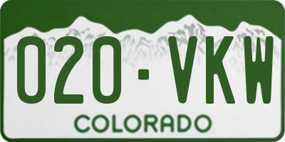 CO license plate 020VKW