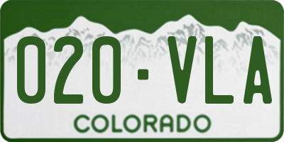 CO license plate 020VLA
