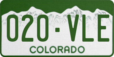 CO license plate 020VLE