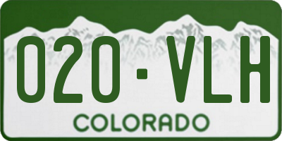 CO license plate 020VLH