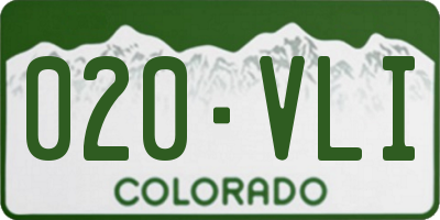CO license plate 020VLI