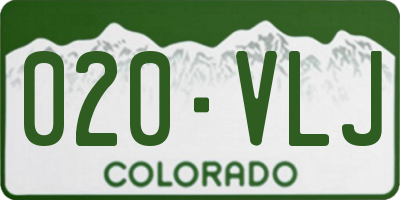 CO license plate 020VLJ