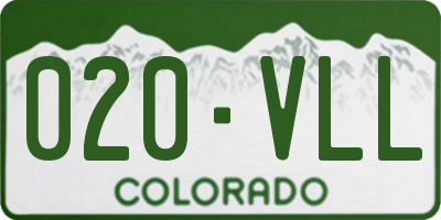 CO license plate 020VLL