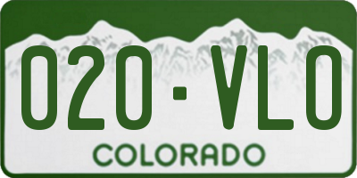 CO license plate 020VLO