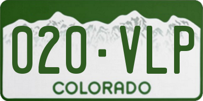 CO license plate 020VLP