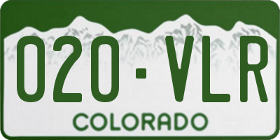 CO license plate 020VLR