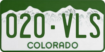 CO license plate 020VLS