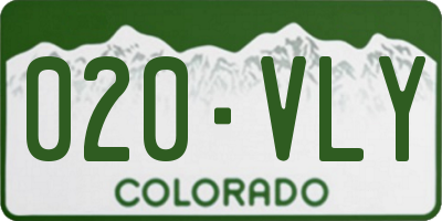 CO license plate 020VLY