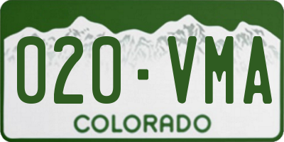 CO license plate 020VMA