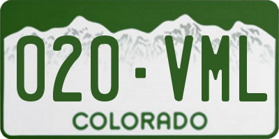 CO license plate 020VML