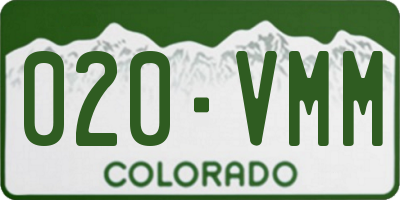 CO license plate 020VMM