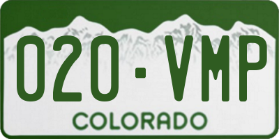 CO license plate 020VMP