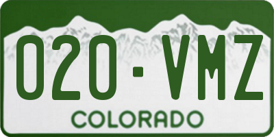 CO license plate 020VMZ