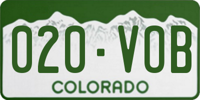 CO license plate 020VOB
