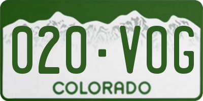 CO license plate 020VOG