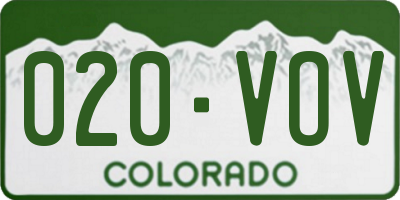 CO license plate 020VOV