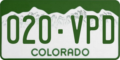 CO license plate 020VPD