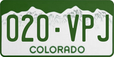 CO license plate 020VPJ