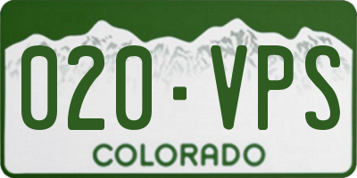 CO license plate 020VPS