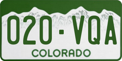 CO license plate 020VQA