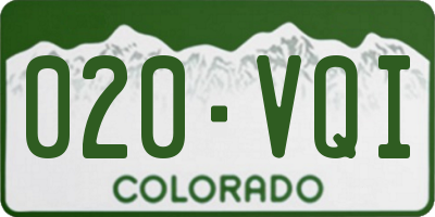 CO license plate 020VQI